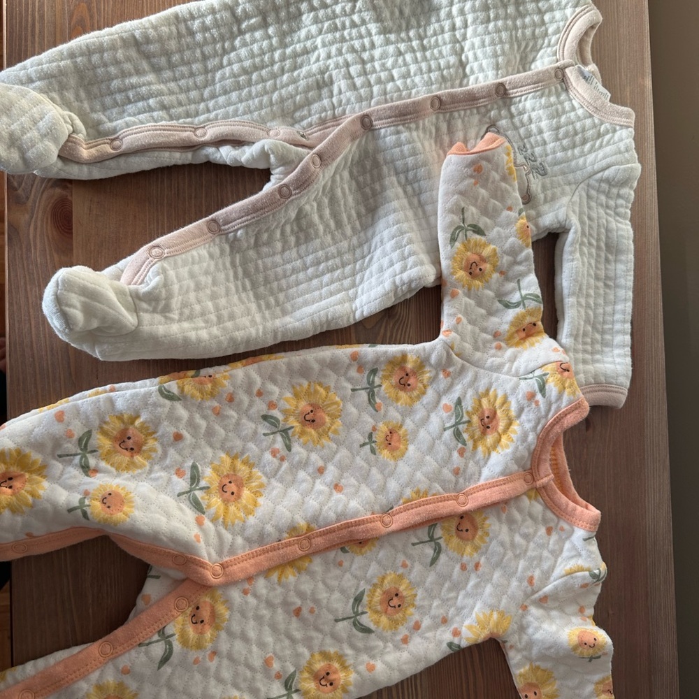 Quilted Floral and Cream Kids One Piece Set